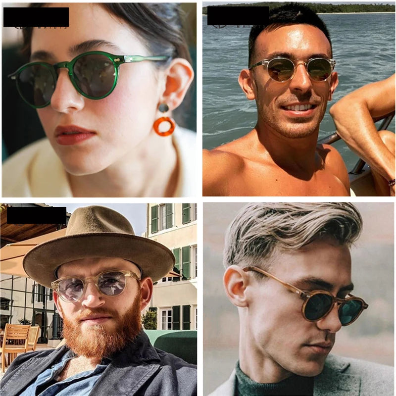 Men Brand Small Frames Round Clear Sunglasses