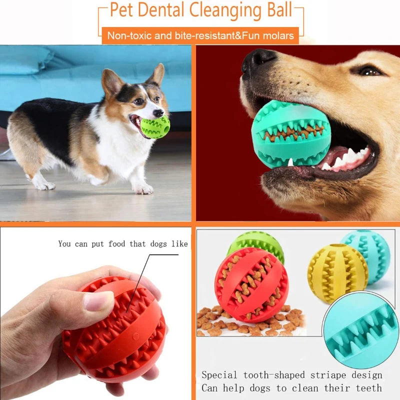 Pets Food Treat Feeder Silicone Ball Toy