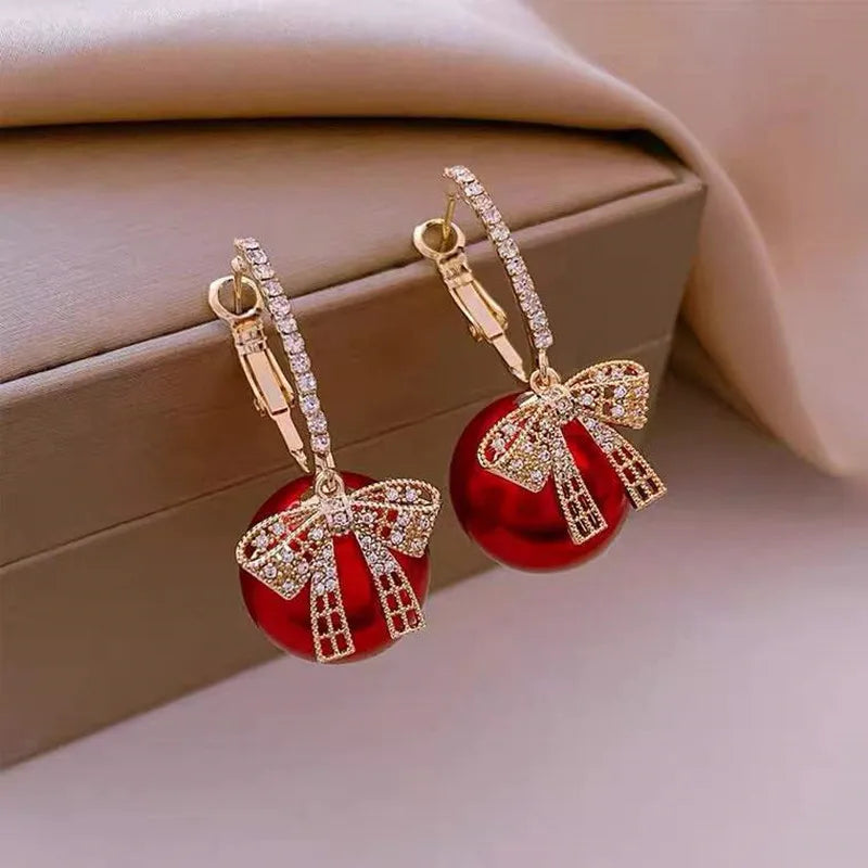 Luxury Gold Bowknot Stud Christmas Earring