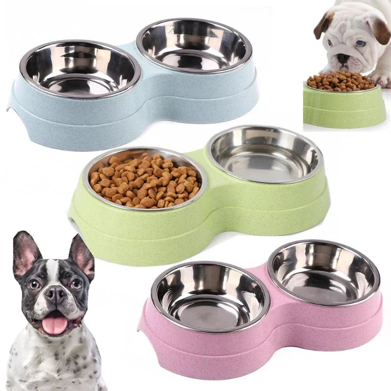 Pet Steel Drinking Dish Feeder Bowl