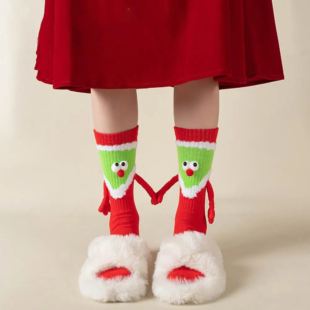 Cute Christmas Funny Holding Hands Socks