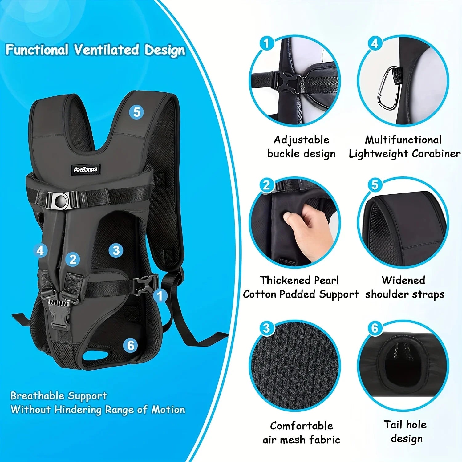 Pet Front Adjustable Carrier Backpack