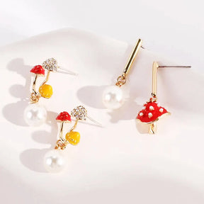 Makersland Mushroom Necklace and Earrings Set For Women