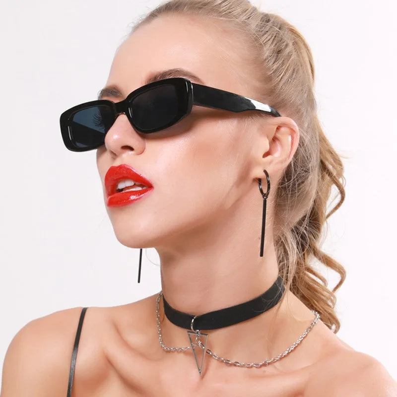 Women's Fashion Trendy Vintage Popular Square Frame Rectangle Sunglasses UV Protection