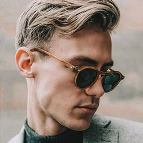 Men Brand Small Frames Round Clear Sunglasses