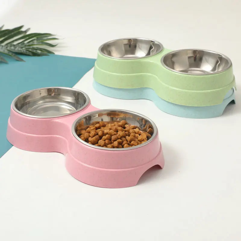 Pet Steel Drinking Dish Feeder Bowl