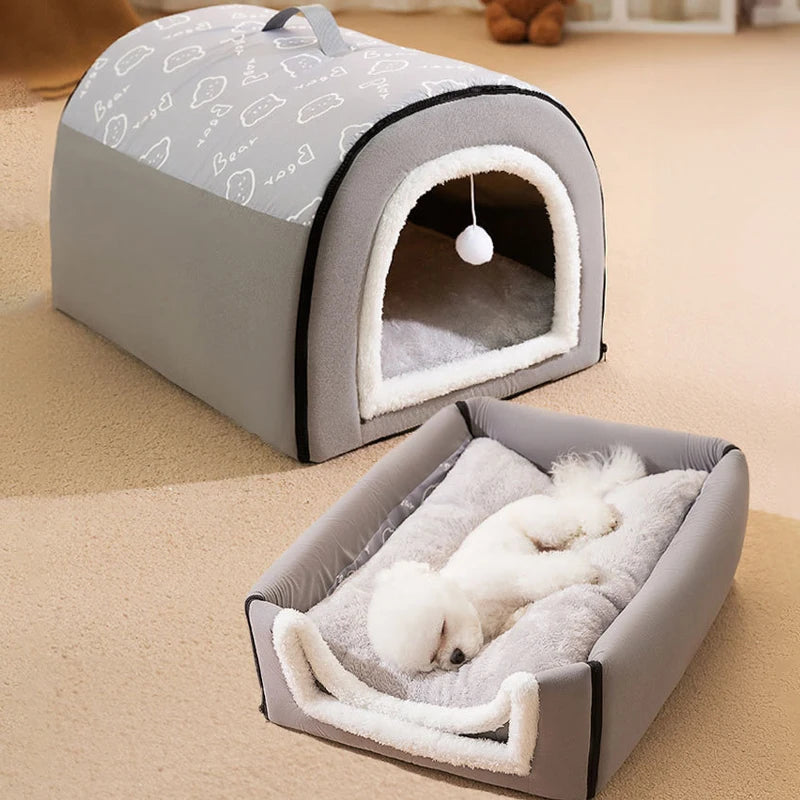 Pet  Detachable Sleeping Warm House Bed