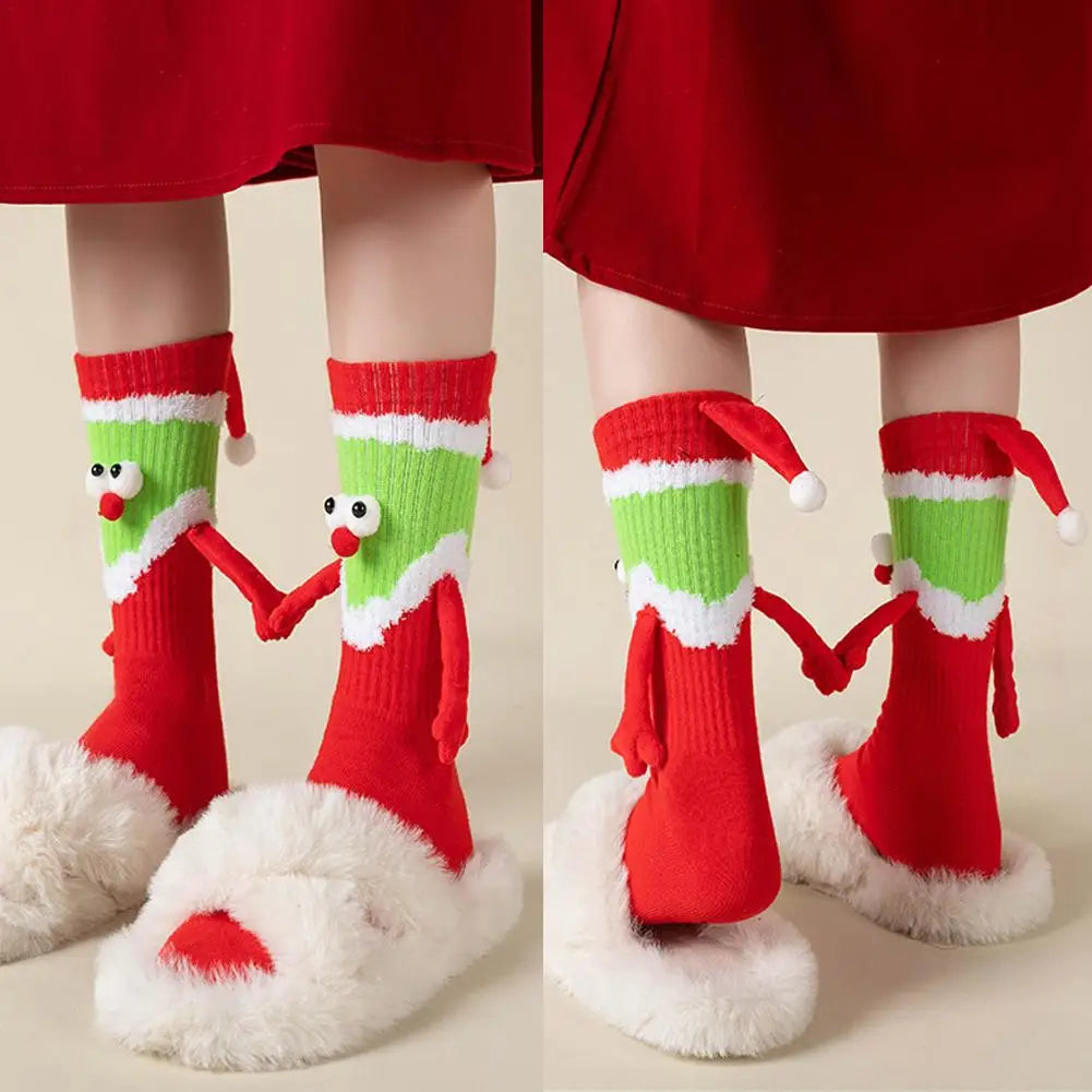 Cute Christmas Funny Holding Hands Socks