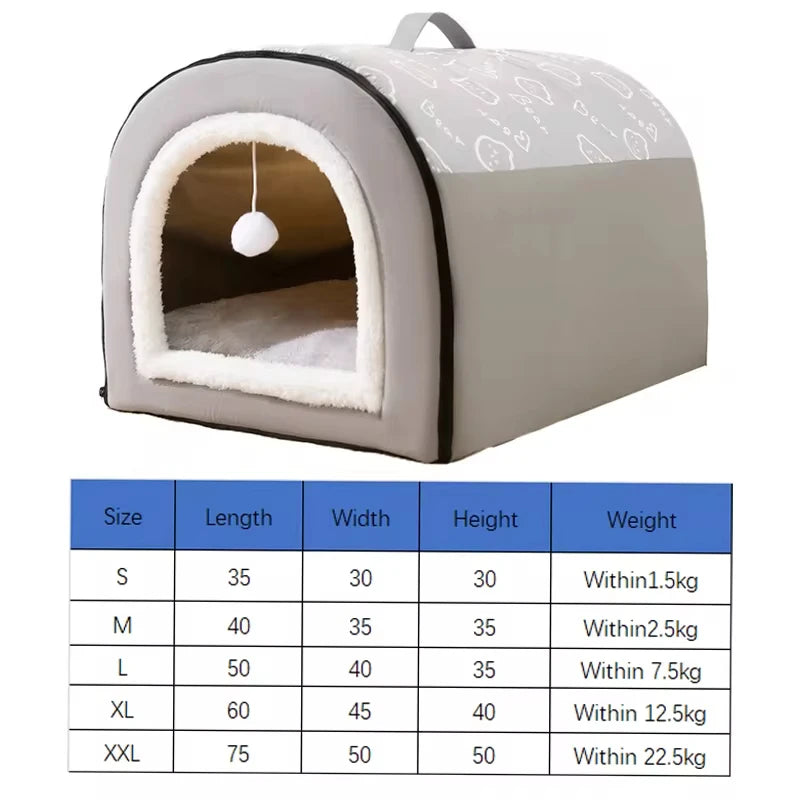 Pet  Detachable Sleeping Warm House Bed