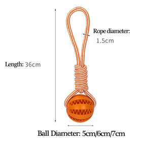 Pet Treat Ball Rope Interactive Toy