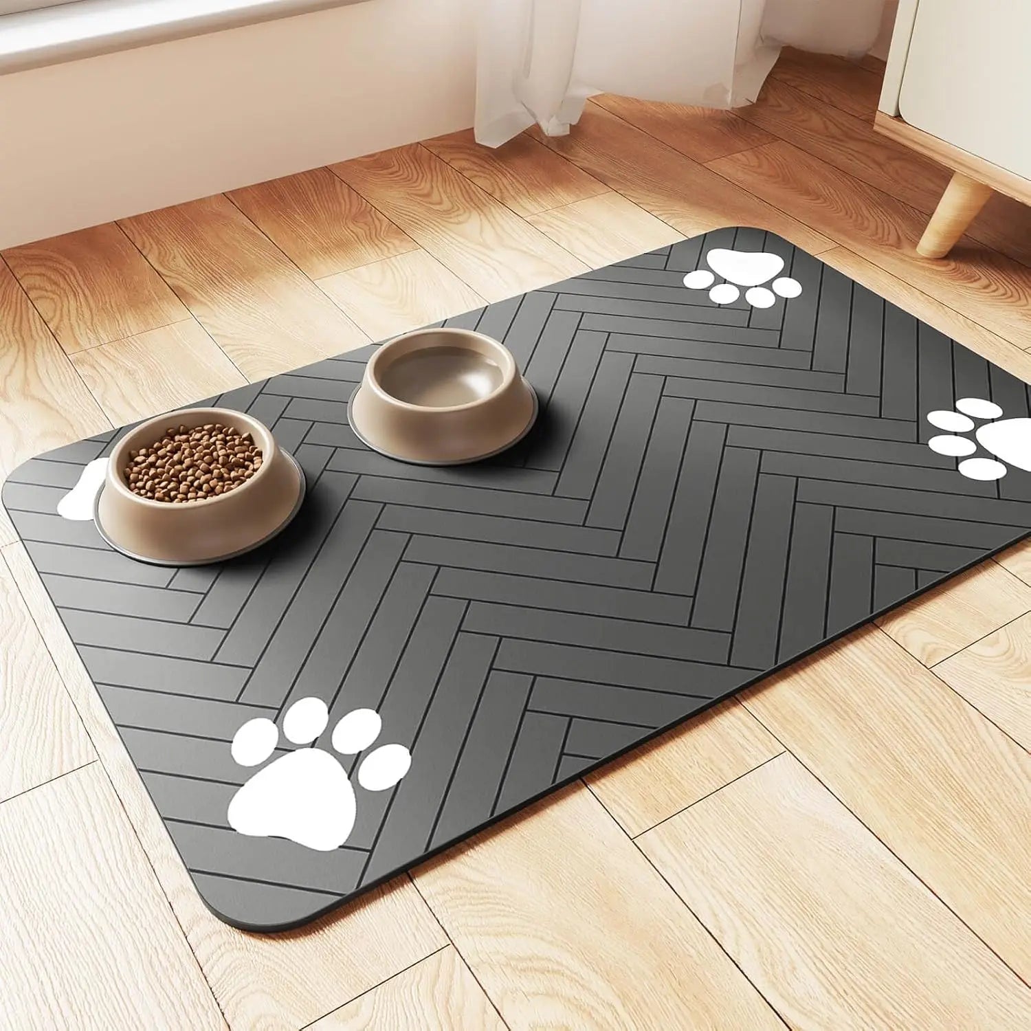 Pet Quick Dry Water Mat Feeding Bowl