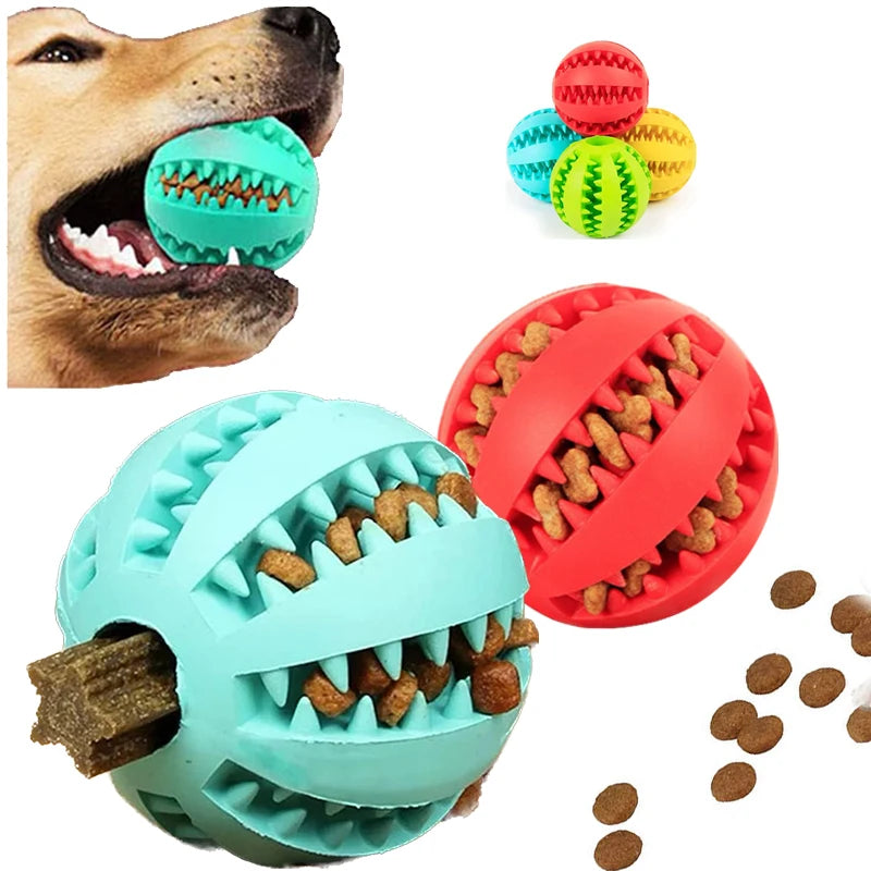 Pets Food Treat Feeder Silicone Ball Toy