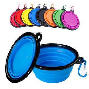 Pet Outdoor Camping Silicone Food Water Bowl