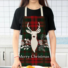 Merry Christmas Apron Decorations for Home Kitchen Accessories