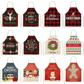 Merry Christmas Apron Decorations for Home Kitchen Accessories