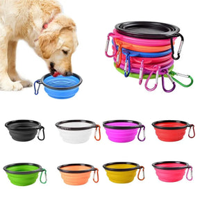 Pet Outdoor Camping Silicone Food Water Bowl