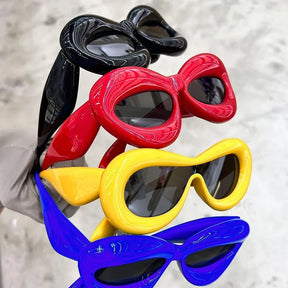Thick Inflated Frame Shades Sunglasses