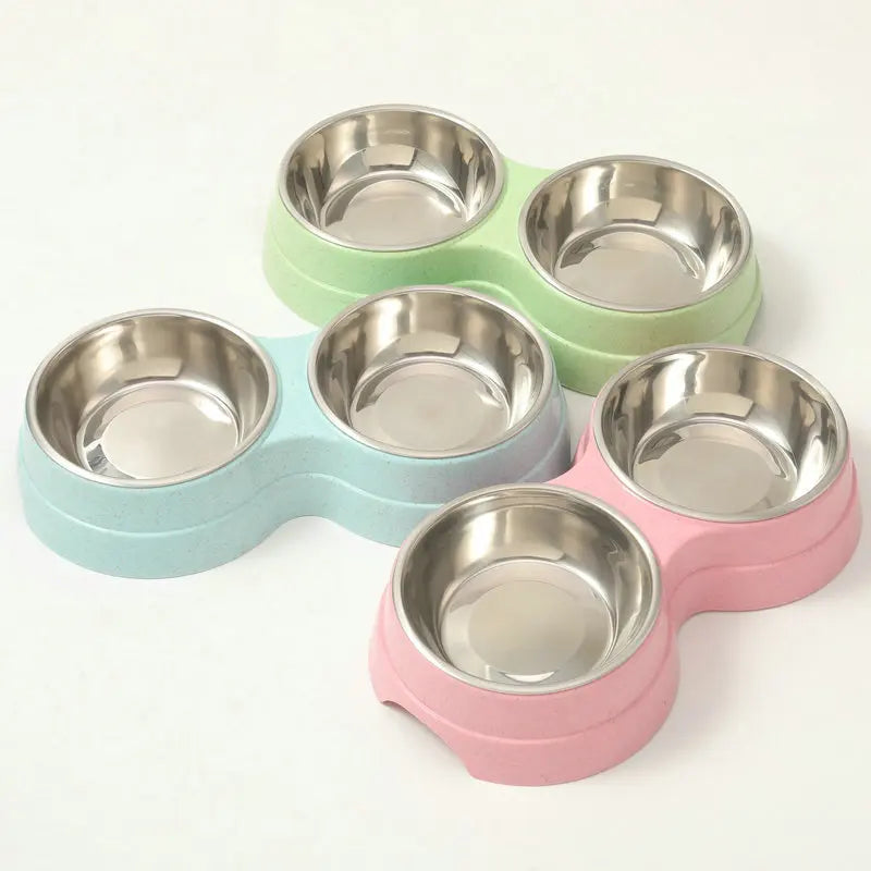 Pet Steel Drinking Dish Feeder Bowl