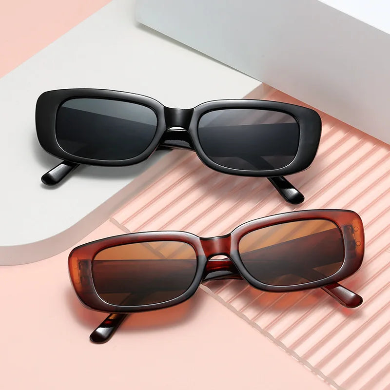 Women's Fashion Trendy Vintage Popular Square Frame Rectangle Sunglasses UV Protection