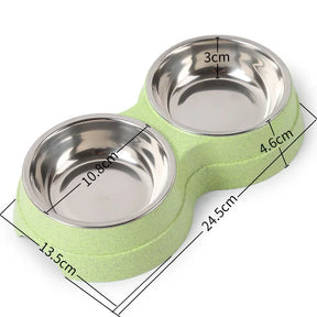 Pet Steel Drinking Dish Feeder Bowl