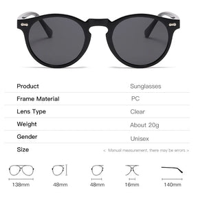 Men Brand Small Frames Round Clear Sunglasses
