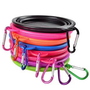 Pet Outdoor Camping Silicone Food Water Bowl