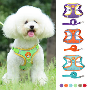 Pet Adjustable Walking Lead Harness Leash Set