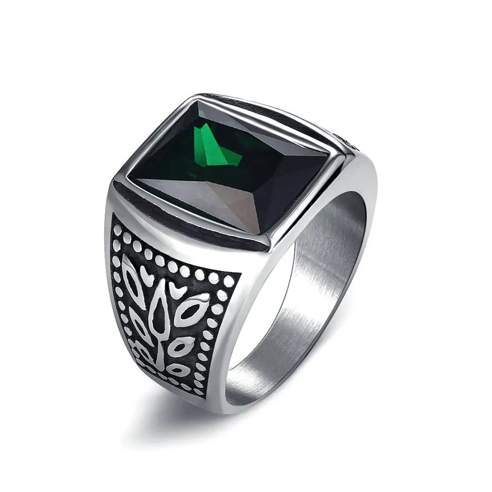 Men's  Stainless Steel Stone Fashion Ring