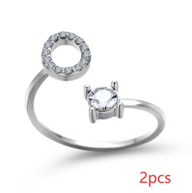 Women Adjustable 26 Initial Letter Fashion  Ring