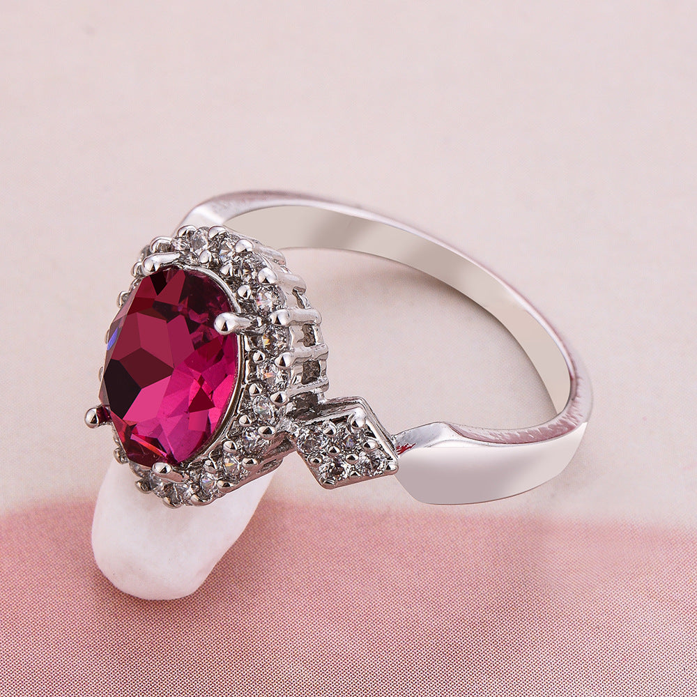 Women Temperament Red Crystal  Fashion Ring