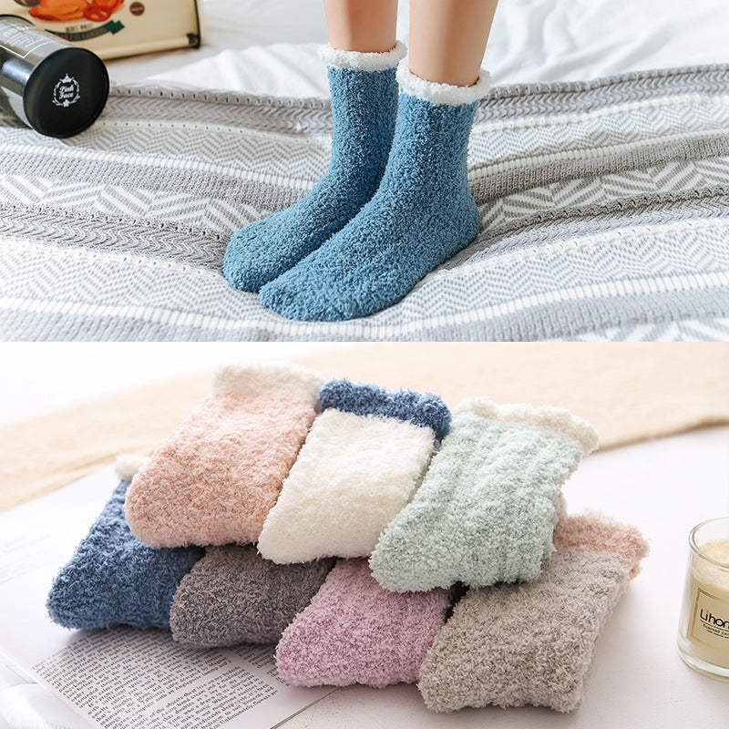 Women Fluffy Autumn Winter Warm Socks