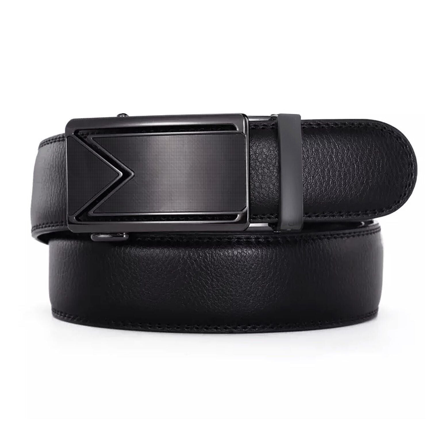 Men's Slide Buckle Ratchet Leather Belt