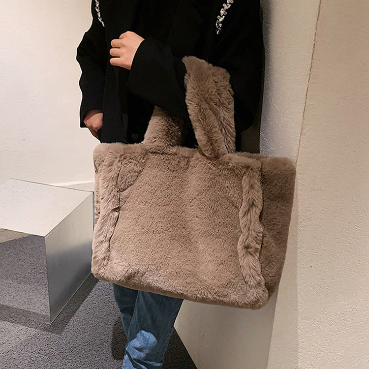 Women  Chain Plush Totes Shoulder Bag