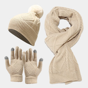 Three Piece Autumn Winter Hats Set