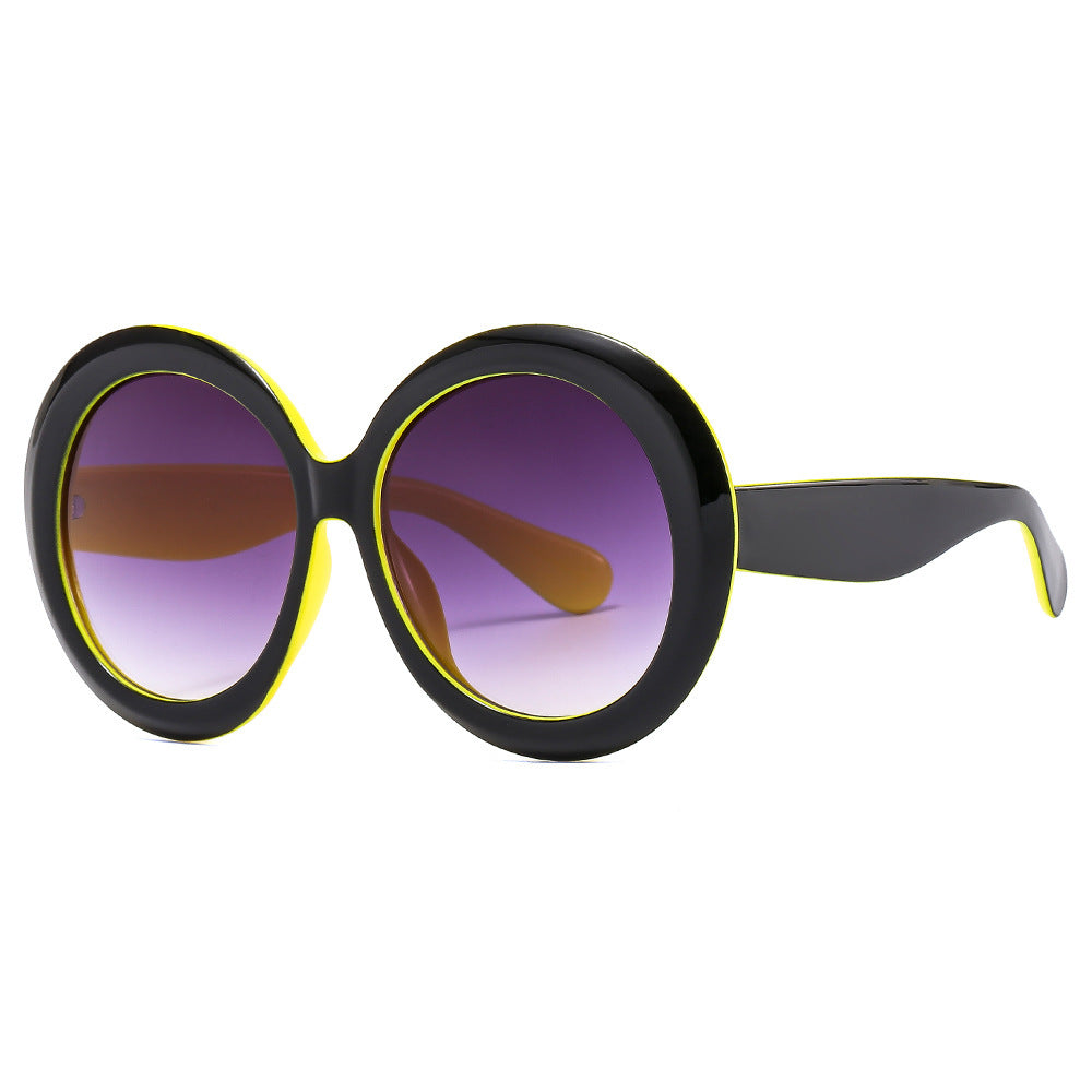 Fashion  Round Frame Large Sunglasses