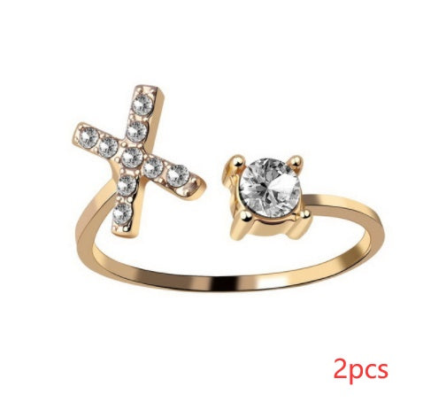 Women Adjustable 26 Initial Letter Fashion  Ring