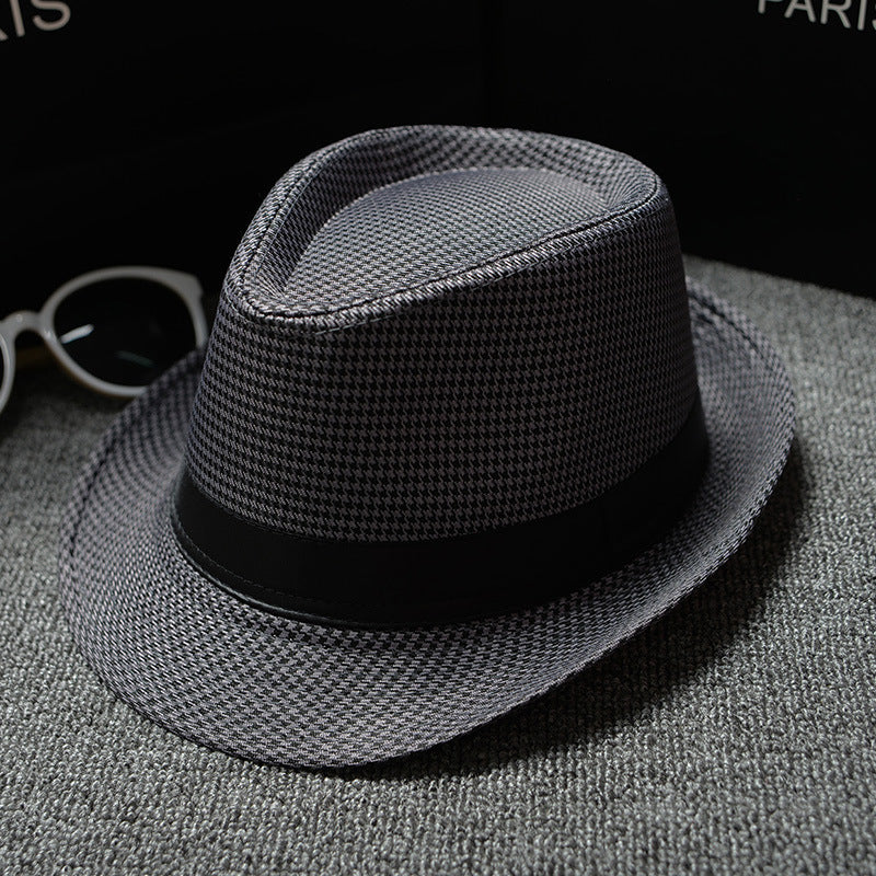 Men Houndstooth And Sun Hat