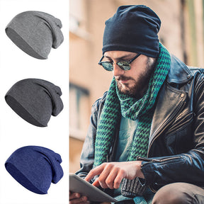 Man Solid Color Autumn Spring Beanies Hat