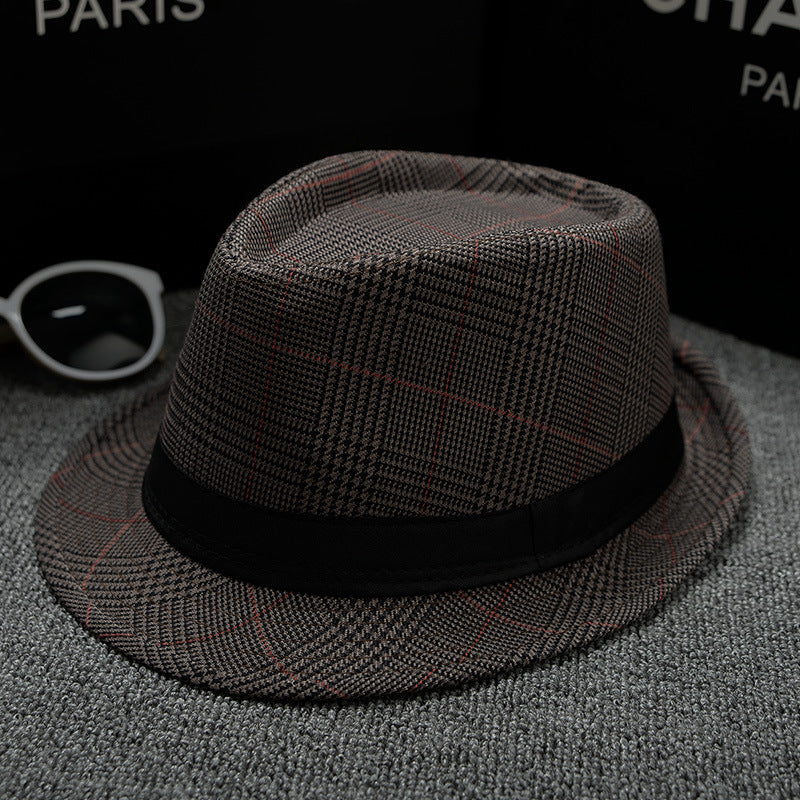 Men Houndstooth And Sun Hat