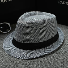 Men Houndstooth And Sun Hat