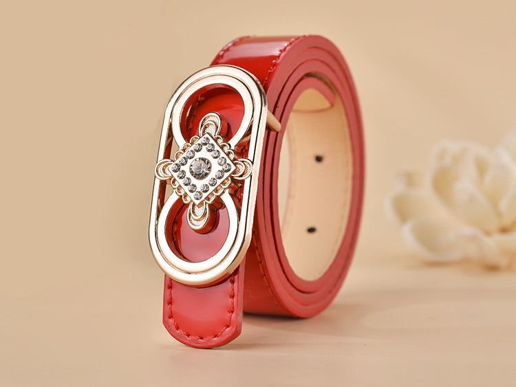 Women Buckle Shape  Leather Belt