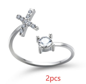 Women Adjustable 26 Initial Letter Fashion  Ring