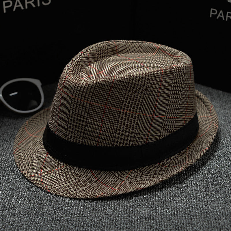 Men Houndstooth And Sun Hat