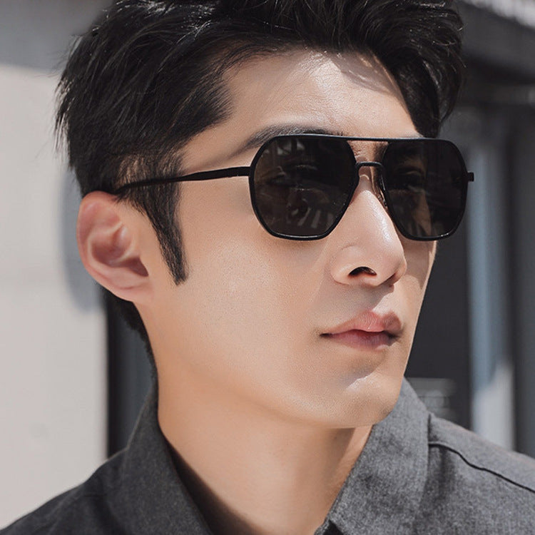 Men's Double Beam  Anti UV Trend Sunglasses