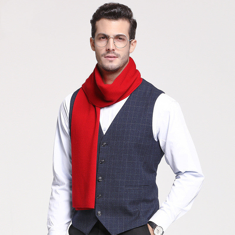 Men's Pure Wool  Knitting Scarf