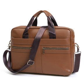 Simple Casual Men's Real-leather Handbag