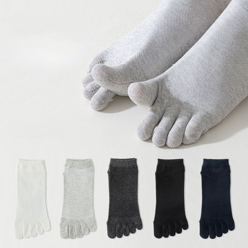 Toe Socks Men's Thin Moisture Wicking Breathable Ankle Socks