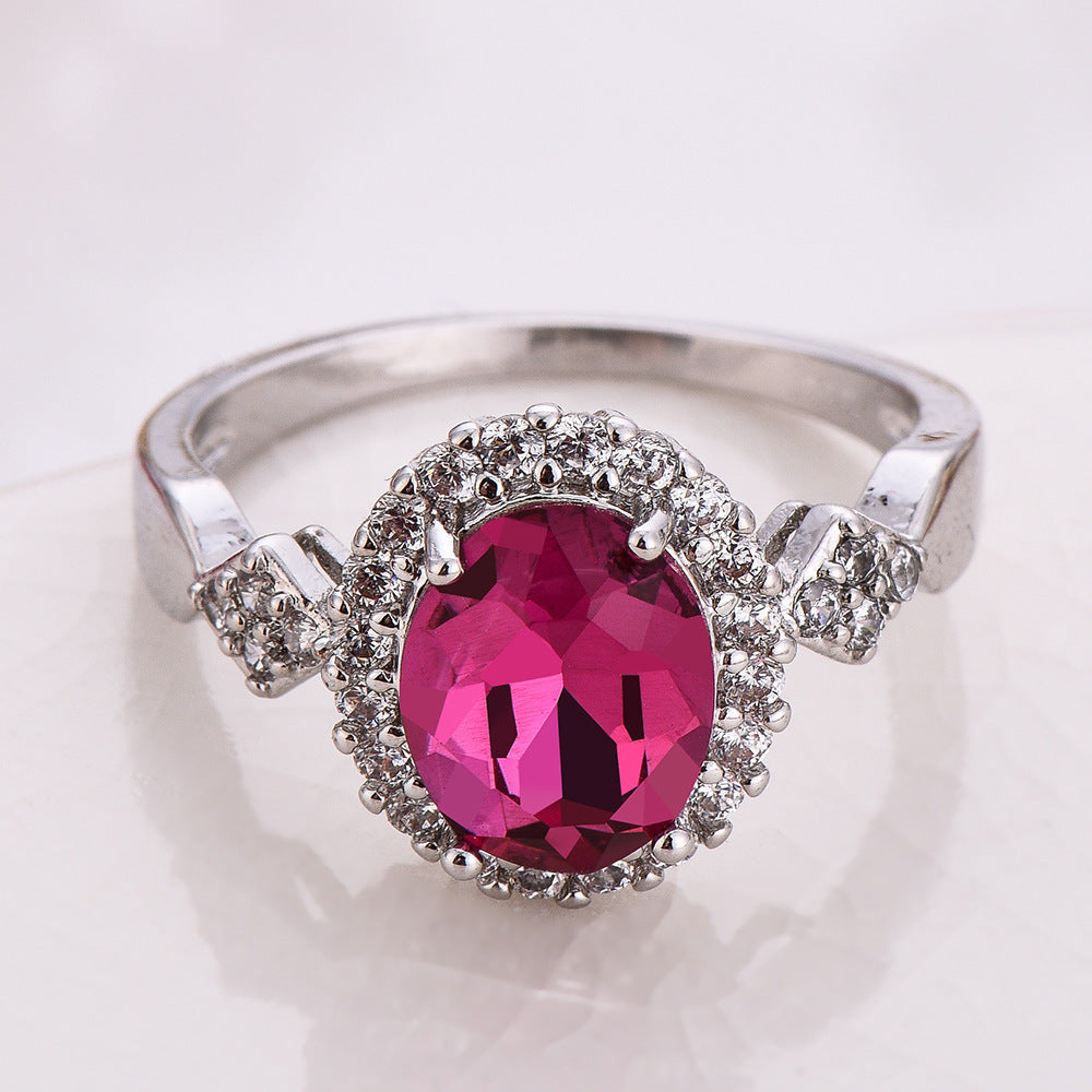 Women Temperament Red Crystal  Fashion Ring