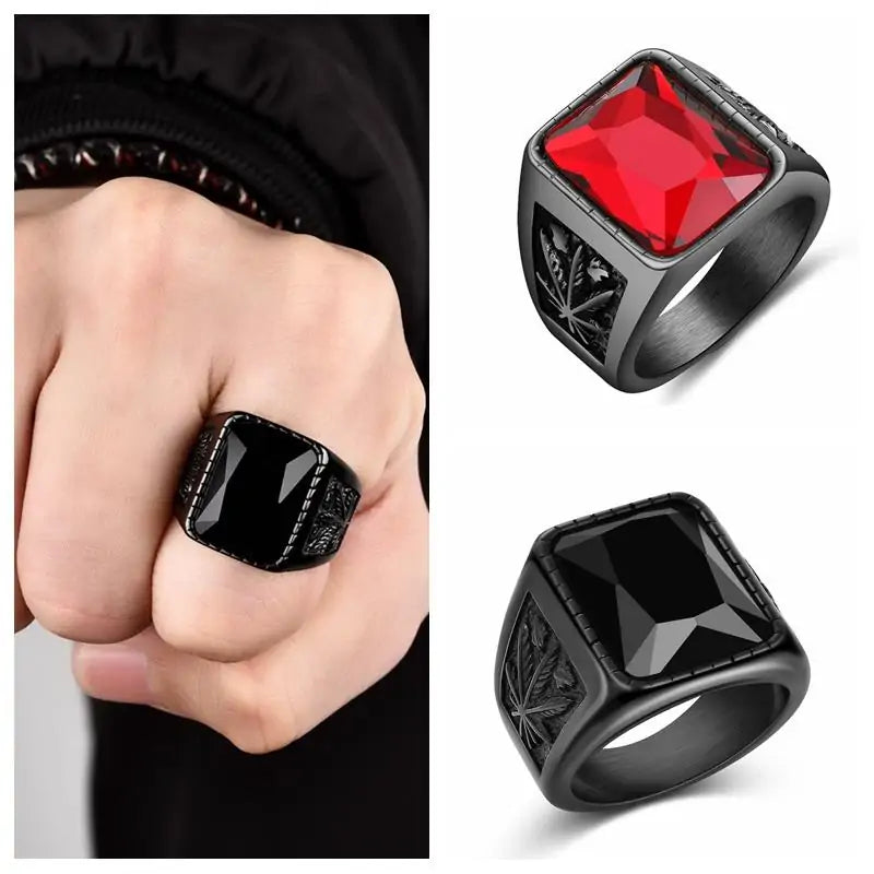 Men's  Stainless Steel Stone Fashion Ring